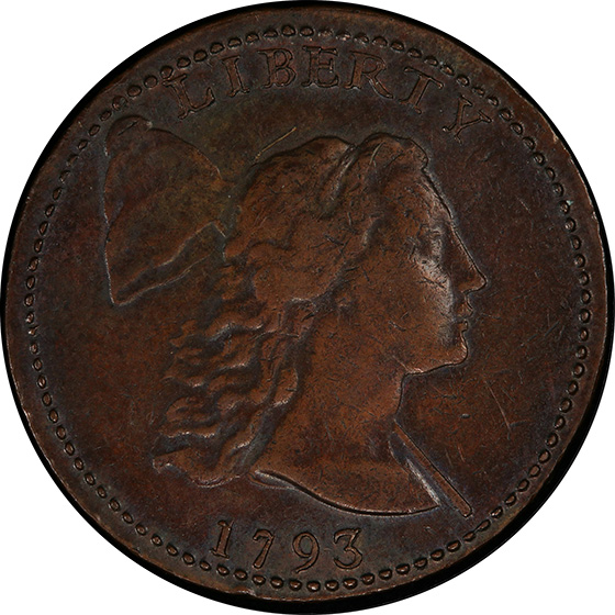 Picture of 1793 LIBERTY CAP 1C, LIBERTY CAP AU53 Brown