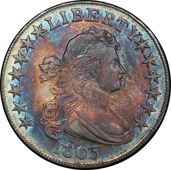 Picture of 1803 DRAPED BUST 50C, SMALL 3 MS62+ 