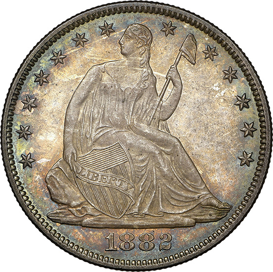 Picture of 1882 LIBERTY SEATED 50C, MOTTO MS68 