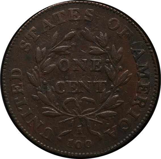 Picture of 1799 DRAPED BUST 1C XF45 Brown