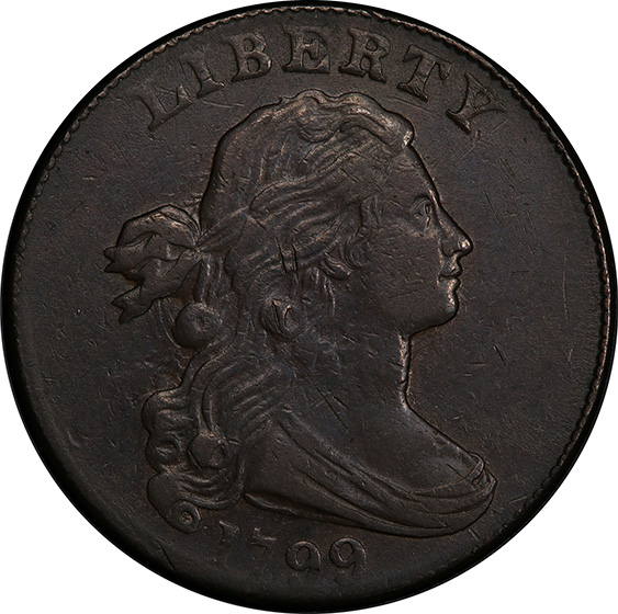 Picture of 1799 DRAPED BUST 1C XF45 Brown