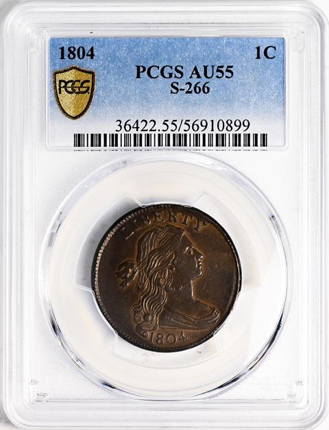 Picture of 1804 DRAPED BUST 1C MS55 Brown