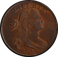 Picture of 1804 DRAPED BUST 1C MS55 Brown