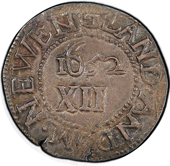 Picture of 1652 OAK TREE SHILLING, OAK TREE, IN AT BOTTOM MS62 