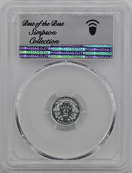 Picture of 1871 LONGACRE SILVER 5C J-1067, SILVER PR65+ 
