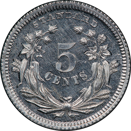 Picture of 1871 LONGACRE SILVER 5C J-1067, SILVER PR65+ 