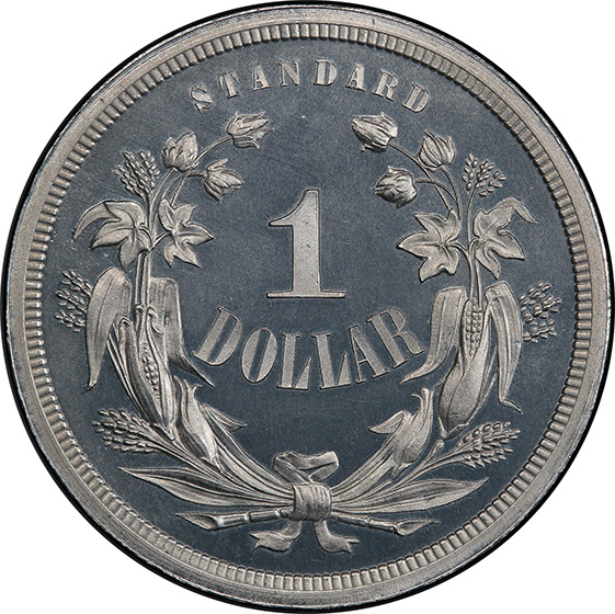 Picture of 1871 LONGACRE S$1, J-1144 PR65 Cameo