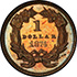 Picture of 1874 G$1 J-1365 PR65 Brown