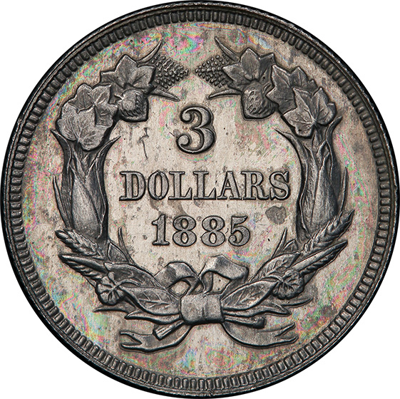 Picture of 1885 $3 J-1753 PR63 
