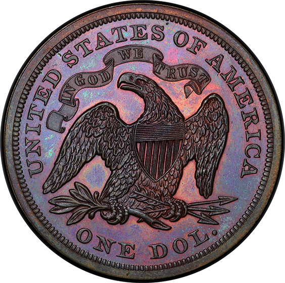 Picture of 1871 S$1 J-1148 PR66 Red Brown