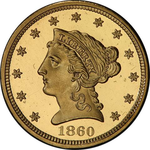 1860 LIBERTY HEAD $2.5