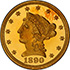 Picture of 1890 LIBERTY HEAD $2.5 PR66+ Deep Cameo