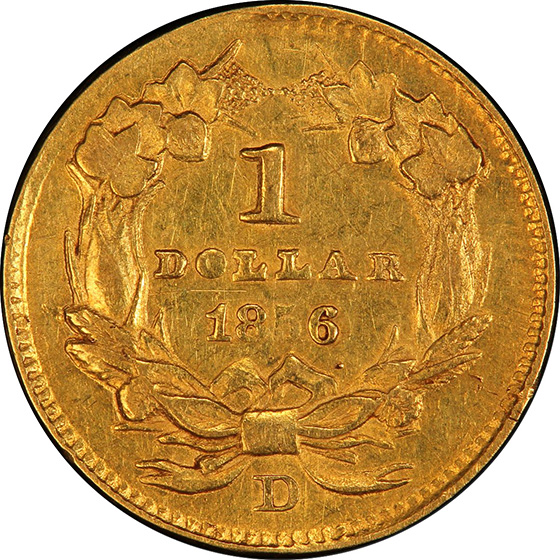 Picture of 1856-D GOLD G$1, TYPE 3 AU55 