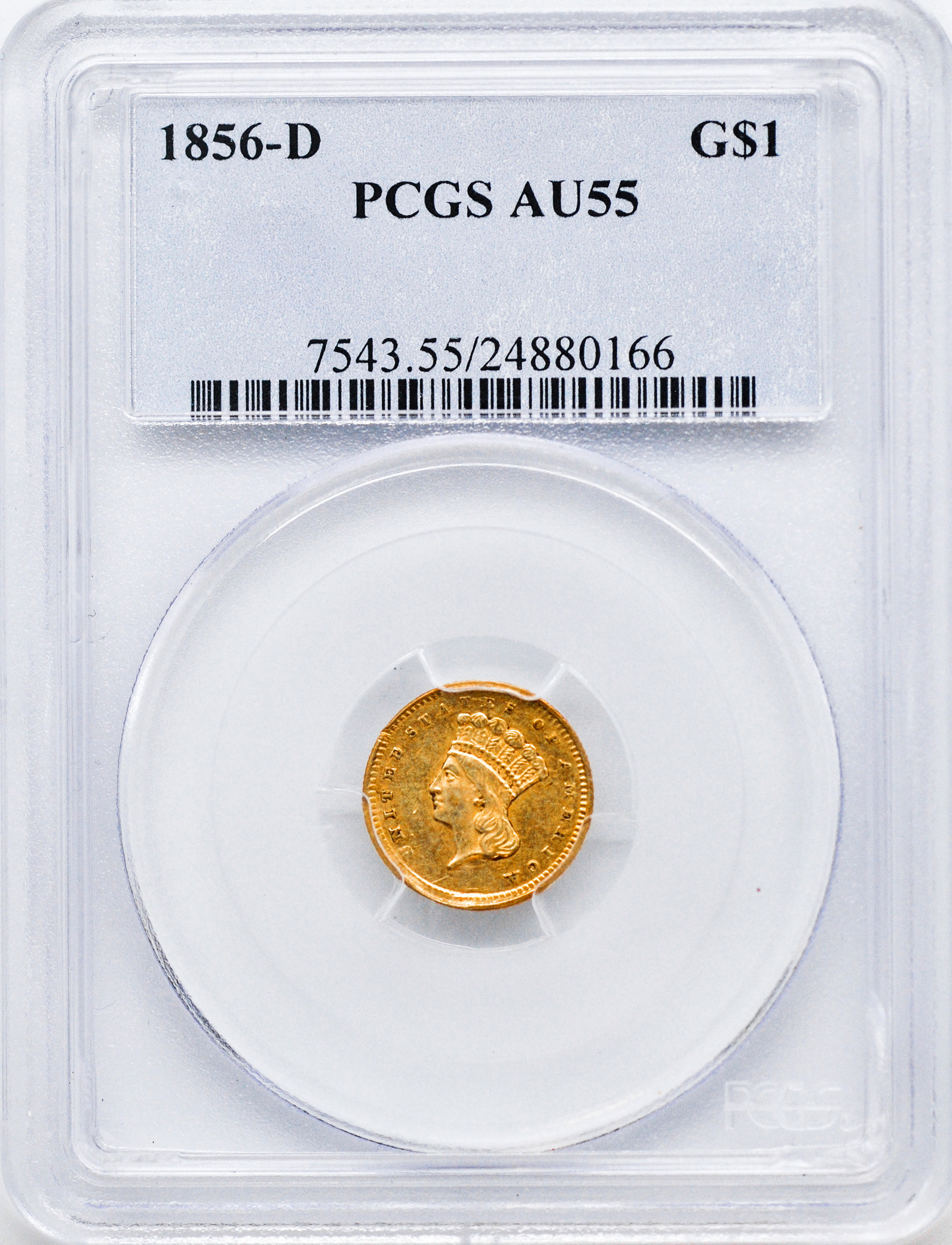 1856-D GOLD G$1, TYPE 3  Rare Coin Wholesalers, a S.L.Contursi Company