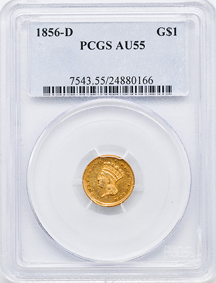 Picture of 1856-D GOLD G$1, TYPE 3 AU55 