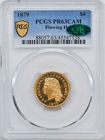 Picture of 1879 $4 STELLA, FLOWING HAIR PR63 Cameo