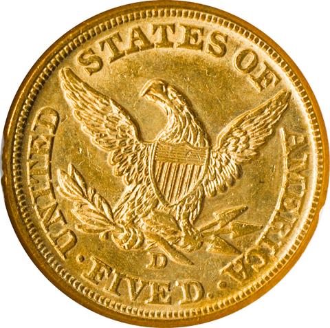 Picture of 1861-D LIBERTY $5 AU58 
