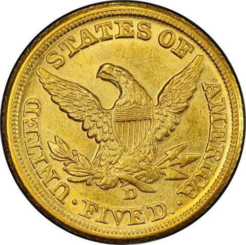 Picture of 1861-D LIBERTY $5 AU58 