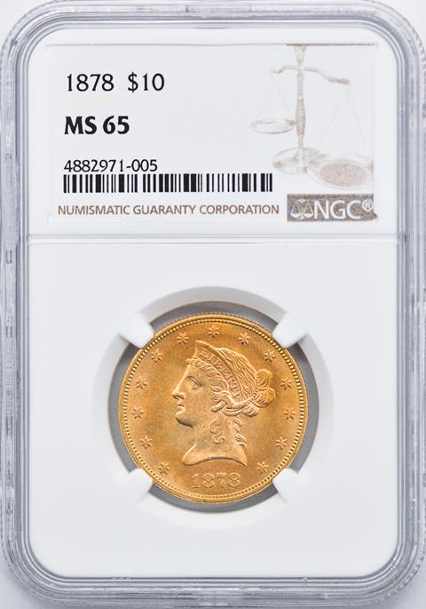 Picture of 1878 LIBERTY HEAD $10 MS65 