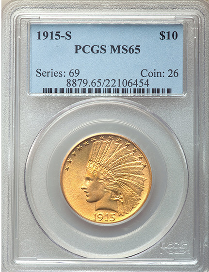 Picture of 1915-S INDIAN $10 MS65 