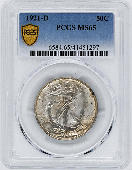 Picture of 1921-D WALKING LIBERTY 50C MS65 