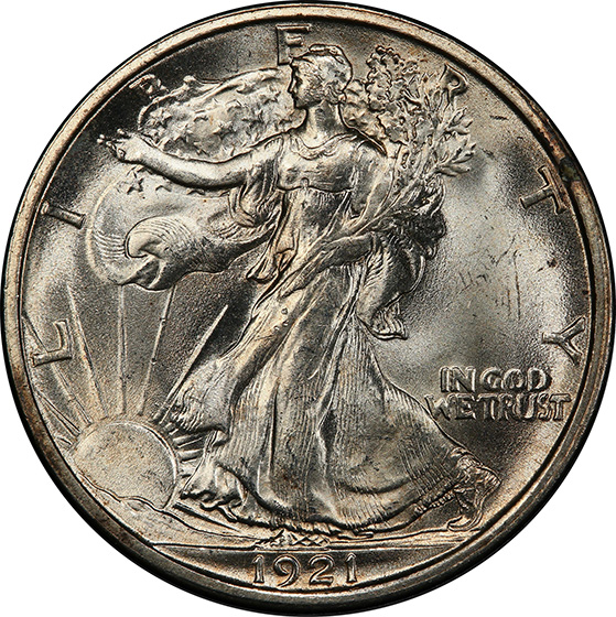 Picture of 1921-D WALKING LIBERTY 50C MS65 