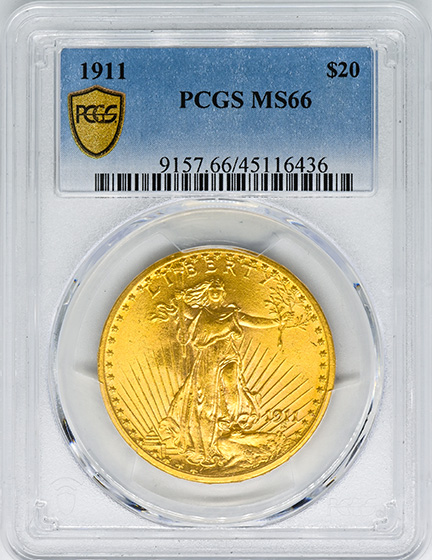 Picture of 1911 ST. GAUDENS $20 MS66 