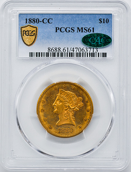 Picture of 1880-CC LIBERTY HEAD $10 MS61 
