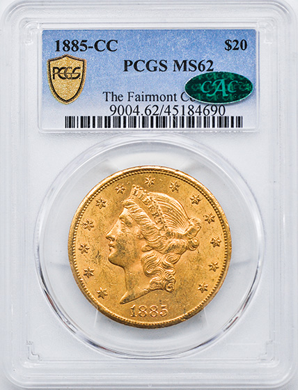 Picture of 1885-CC LIBERTY HEAD $20 MS62 