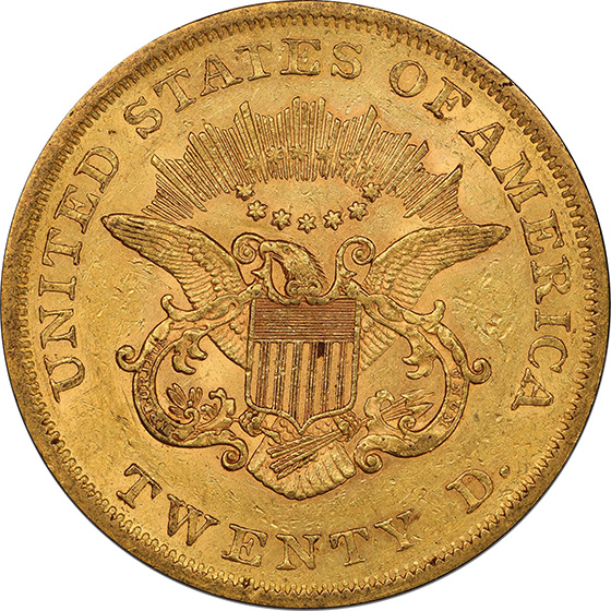 Picture of 1862 LIBERTY HEAD $20 AU58 
