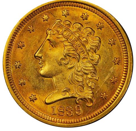 Picture of 1839 CLASSIC HEAD $2.5 MS62 