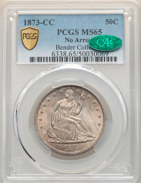 Picture of 1873-CC LIBERTY SEATED 50C, NO ARROWS MS65 