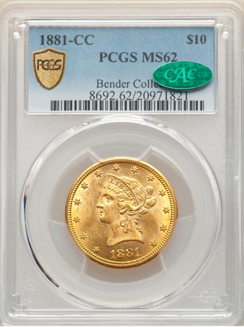 Picture of 1881-CC LIBERTY HEAD $10 MS62 