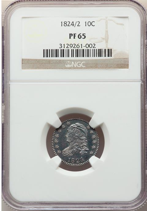 Picture of 1824/2 CAPPED BUST 10C PR65 