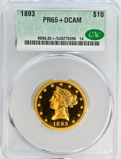Picture of 1893 LIBERTY HEAD $10 PR66+ Deep Cameo