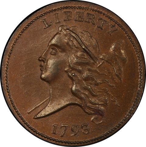 Picture of 1793 LIBERTY CAP 1/2, TYPE 1 FACING LEFT MS65 Brown