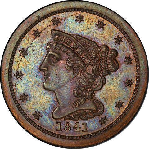 1851 Braided Hair Half Cent Early Copper Half Penny Coin Value