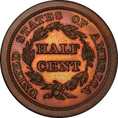 Picture of 1847 BRAIDED HAIR 1/2C, RESTRIKE PR65 Red Brown