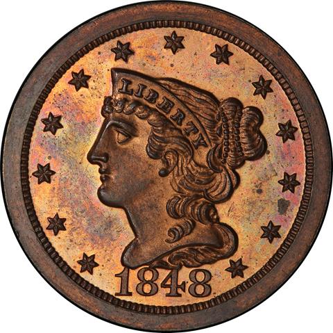 1848 BRAIDED HAIR 1/2C