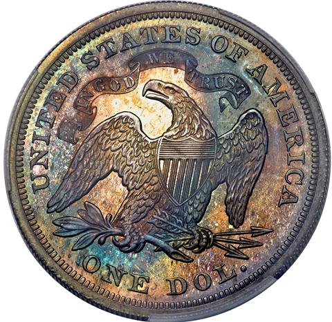 Picture of 1870 LIBERTY SEATED S$1, MOTTO PR67 Cameo
