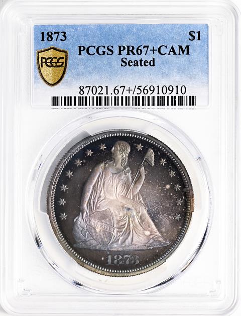 Picture of 1873 LIBERTY SEATED S$1, SEATED PR67+ Cameo