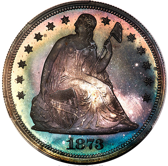 Picture of 1873 LIBERTY SEATED S$1, SEATED PR67 Cameo