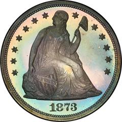 Picture of 1873 LIBERTY SEATED S$1, SEATED PR67+ Cameo