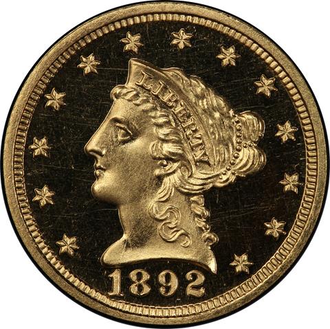 Picture of 1892 LIBERTY HEAD $2.5 PR66 Deep Cameo