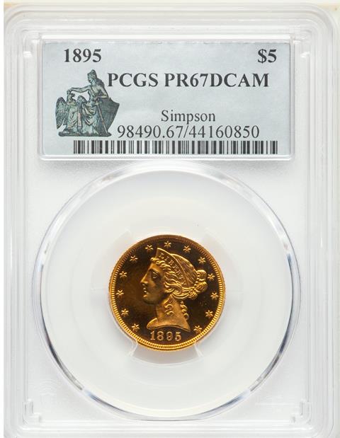 Picture of 1895 LIBERTY $5 PR67 Deep Cameo