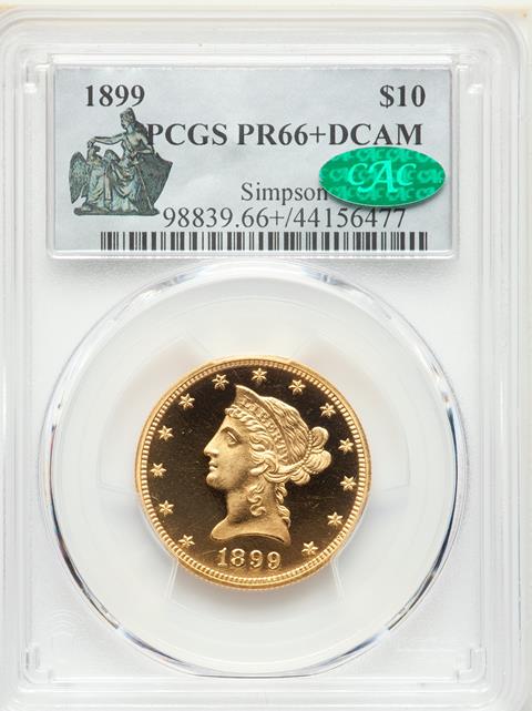 Picture of 1899 LIBERTY HEAD $10 PR66+ Deep Cameo