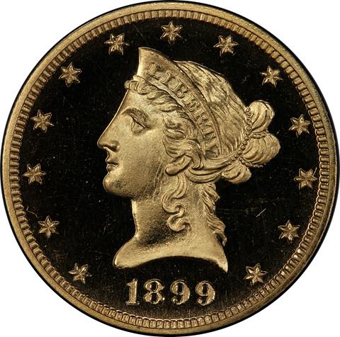 Picture of 1899 LIBERTY HEAD $10 PR66+ Deep Cameo