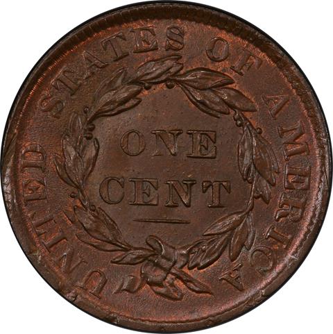 Picture of 1835 CORONET HEAD 1C, HEAD OF 1836 MS66+ Brown