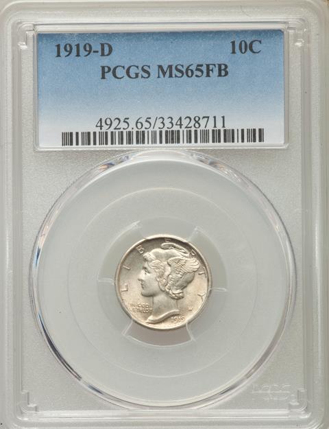 Picture of 1919-D MERCURY 10C MS65 Full Bands