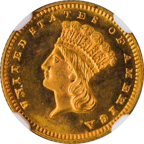 Picture of 1878 GOLD G$1, TYPE 3 MS67 